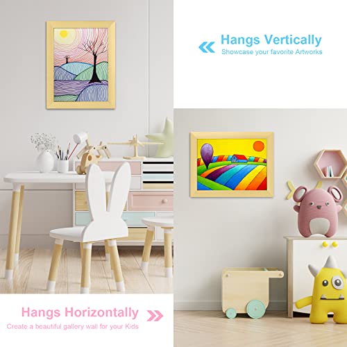 Image of [2-Pack] Kids Art Frames, 8.5x11 Front Opening Kids Artwork Frames Changeable, Gold Artwork Display Storage Frame for Wall, Holds 50 Pcs, for 3D Picture, Crafts, Children Drawing, Hanging Art,