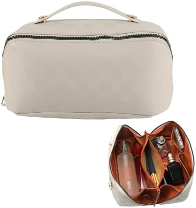 Travel Makeup Bag,Large Capacity Cosmetic Bags for Women,Waterproof Portable Pouch Open Flat Toiletry Bag Pattern Makeup Bag