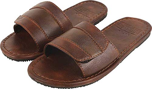 Image of DRUNKEN Slippers For Mens Synthetic Leather Slides Flips Flops non slip