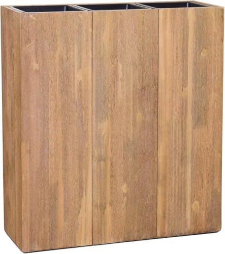 VIVANNO Pflanzkübel Raumteiler Sichtschutz Holz ELEMENTO Braun - 75x64x25