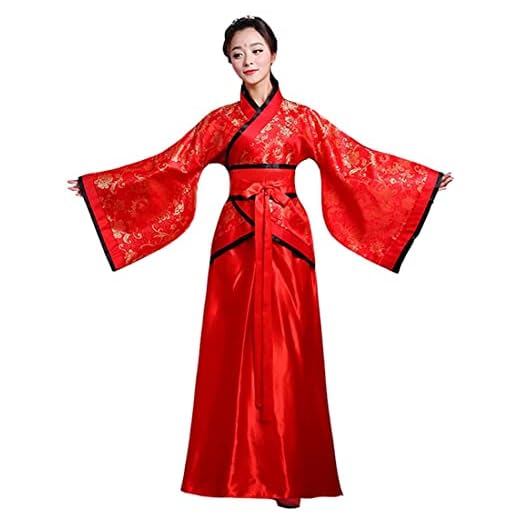 Lazutom Disfraz tradicional chino antiguo Hanfu para mujer, disfraz de cosplay (XL, rojo)