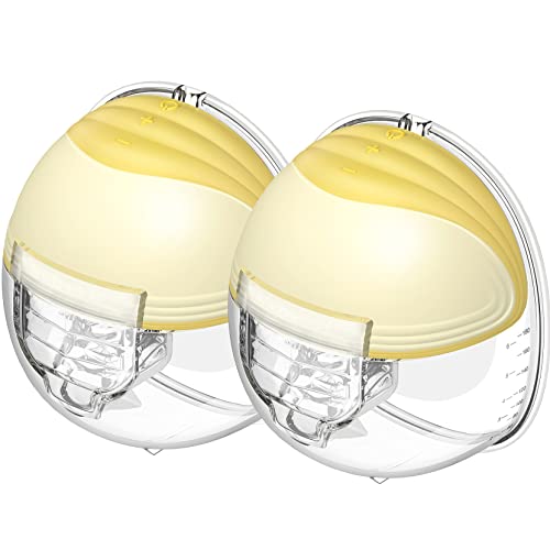 Image of Wearable Breast Pump,Mute Breast Pump Hands Free with 2 Modes&9 Function,180ml Electric Breast Pump with Anti-Reflux Design,Portable Breast Pump Can Be Worn in-Bra-2 Pack
