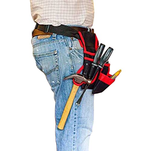 Spares2go 20 Pocket Double Tool Belt Heavy Duty Joiners Carpenter Builders Nails Pouch - Image 8