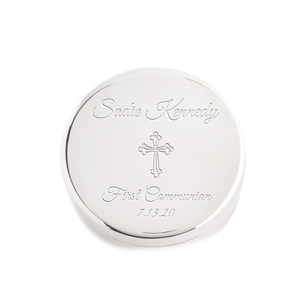 Cherished Moments Personalized First Communion Round Jewelry Box