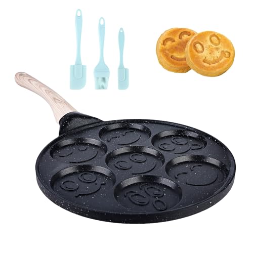 Smiley Pfanne Für Pancakes & Eier - 7-fach Antihaft Mit Marmorbeschichtung