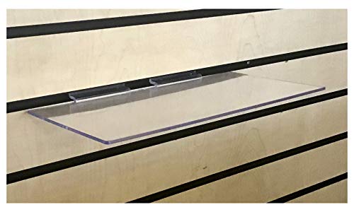 Clear Slatwall Shelves 6 Inch x 12 Inch Set of 8 Retail Display