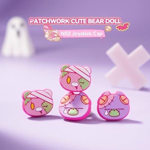 Image of GeekShare Joystick Caps Compatible with Switch 2 - Anti-Slip Thumb Grip Caps - 4PCS Silicone Analog Cover Cute Character Thumbstick Grips for Switch 2025 - Patch Moe Doll