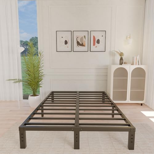 ALDRICH 10 Inch Metal King Size Bed Frame - Double Black Basic...