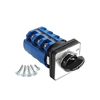 60 Amp Heavy Duty Manual Transfer Switch, 3-Position Shore-Off-Gen Rotary Selector for RV, Boat, Truck