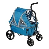 Beach Wagon Faltbarer Bollerwagen MINI Combideal - 40 kg - Kompakter und Leichter Handwagen mit Verdeck - Strandwagen, Gartenwagen und Campingwagen Faltbar - Hellblau