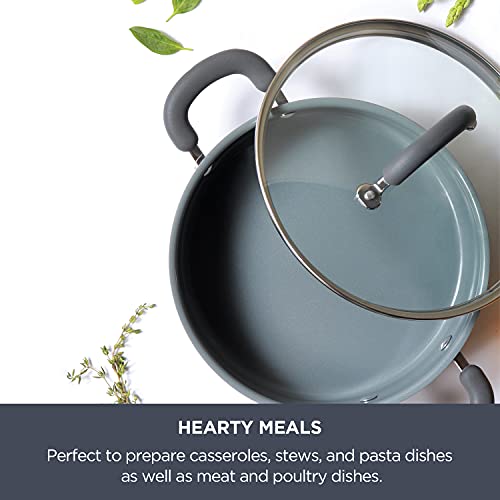 Image of Meyer Anzen Healthy Ceramic Coated Cookware 5-Piece Set - 20cm Frypan + 20cm Kadai with Interchangeable Lid+ 24cm Sauteuse with Lid +