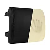 Healthy Spirit Memory Foam Lumbar Support Back Cushion | Back Support for Office Chair Car | Lumbar Support Pillow, Black, 1 Count