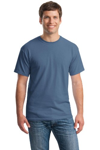 T-shirt Gildan 5000 bleu indigo uni en coton épais taille XXL pour adulte