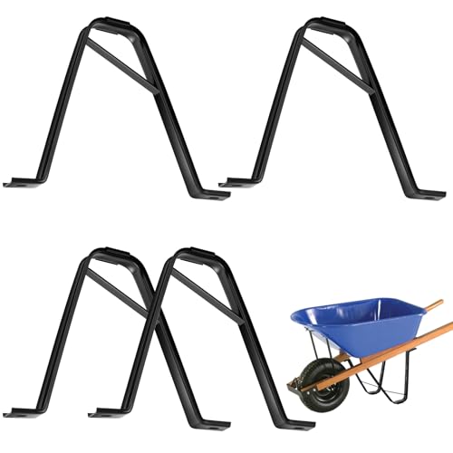 MorningRo 4 Pcs Wheelbarrow Parts Heavy-Duty Steel Wheel Barrow Stands Replacement Legs Trolley Brackets Wheelbarrow Kits for Construction Yard Cart Wheel Barrow Carretillas para Garden Cart