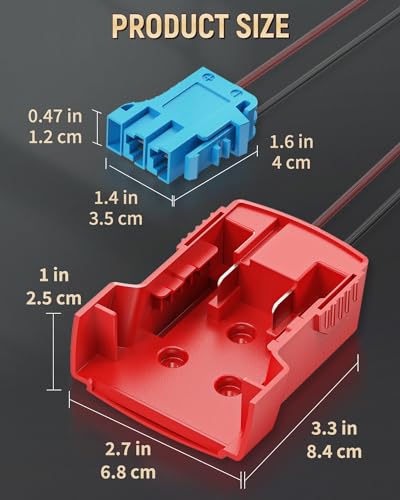 Image of Vibit Power Wheel Adapter for Milwaukee M18 Battery, Peg-Perego Milwaukee Battery Adapter with Original Wire Harness Connector, DC Power Adapter Conversion for Peg-Perego Children's Riding Toys