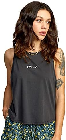 RVCA Women's Graphic Tank Top Shirt, Small Black, Large