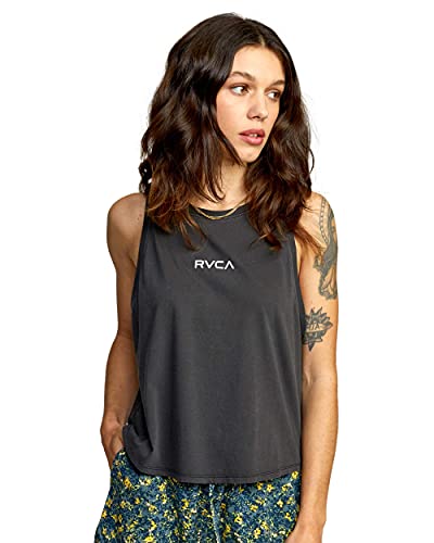 Rvca Women's Graphic Tank Top Shirt, Small Black, Large #TOP1