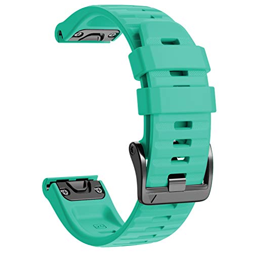 NotoCity Compatible with Fenix 6X Watch Band for Fenix 6X/Fenix 6X Pro/Fenix 5X/Fenix 5X Plus/Fenix 3/HR/Tactix/Descent MK1/D2 Delta PX/D2 Charlie(Teal)