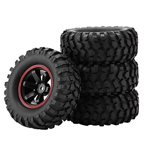 Gaeirt 4 Stück RC-Reifen, 96mm RC-Autoreifen aus Gummi Radreifen Mit Naben, 12 Mm Sechskant, Schaumstoffeinlagen, RC Autoreifen Für 1:10 RC Crawler Offroad Truck Car Cover