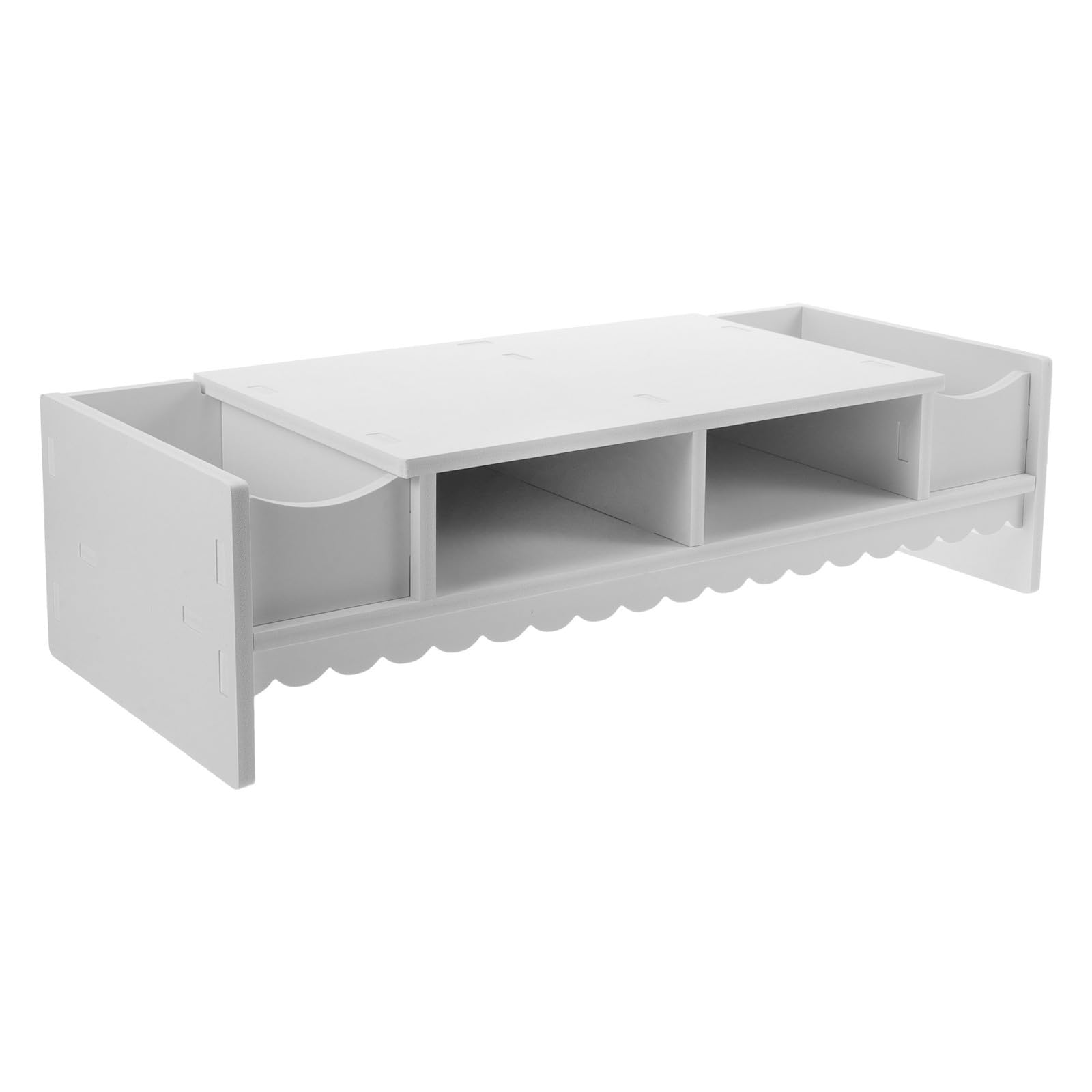 Étagère rangement écran PC blanche en PVC pour bureau