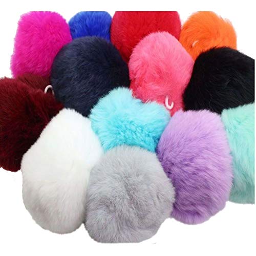 20pcs DIY Genuine Rex Rabbit Fur Pompoms Ball for Phone Tag, Handbag Charm, Keychain