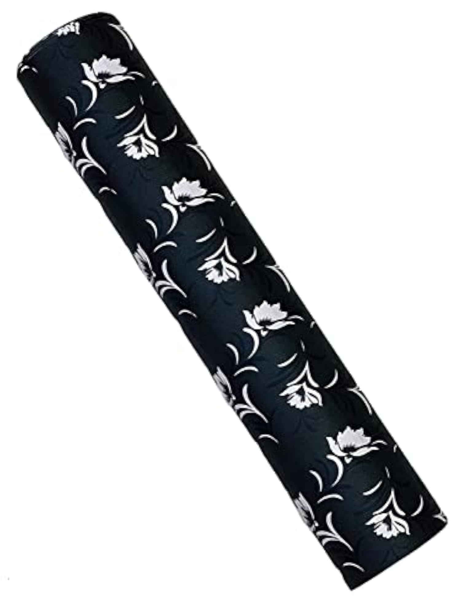OMP Traders 5 Meter Rectangular Long Shelf Liner Black Colour, White Flower Design