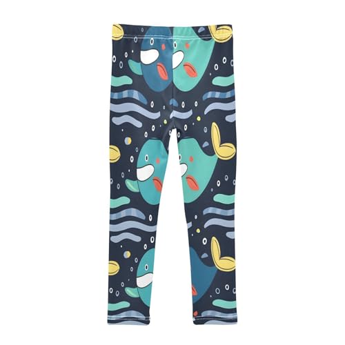 Bolaz Toddler Girls Leggings Printed Yoga Pants Leggings Blue Green Whale for Kids2