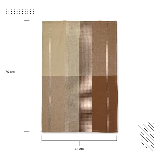 Encasa Juego de Toallas de Cocina de Algodón - Paños de Té y Trapos de Cocina Súper Absorbentes de 70x45 cm para Lavar, Secar Platos y Limpiar - Ultra Suaves y Duraderos - Paquete de 4 - Beige - imagen 2