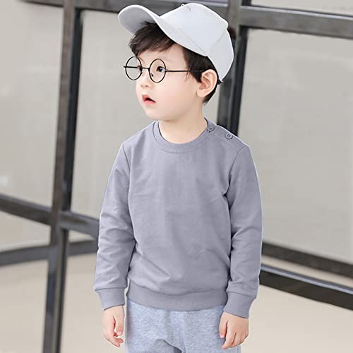 Toddler Boys Girls Solid Pullovers Sweatshirt Long Sleeve T-Shirt Kids Cotton Crewneck Thin Blouse Tops3
