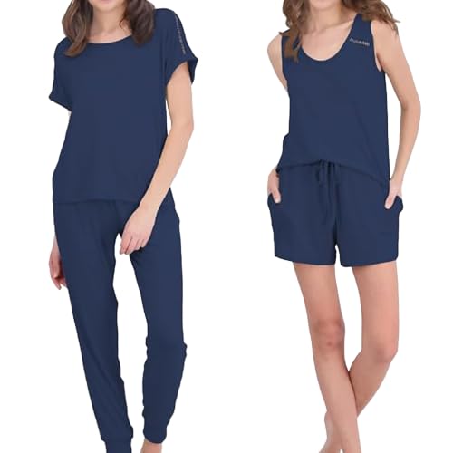 Image of Lucky Brand Women's Pajama Set - 4 Piece Sleep Shirt, Tank Top, Pajama Pants, Lounge Shorts (S-XL)