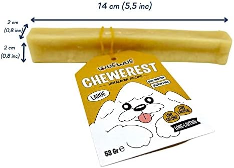 WufWuf Chewerest Yak Chew Sticks for Dogs (Medium 3x53g)| Himalayan Dog Cheese Bones, Grain&Gluten-Free, Long-Lasting Treat for Small and Medium Dogs