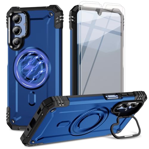 Bonkier for Samsung Galaxy A16 5G Phone Case [Compatible with Magsafe] [15 FT Military Grade Drop Protection] with Screen Protector & Lens Protector Heavy-Duty Shockproof Case for Galaxy A16(J Blue)