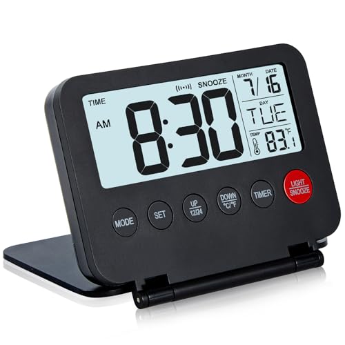 Kanbit KB-2405 Small Digital Travel Alarm Clock, Large Lcd Display Front Button cover