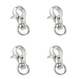 Mini Chrome Lobster Claw Trigger Snap Hook with Swivel Eye - Pet Leash Purse Strap - 1-1/4