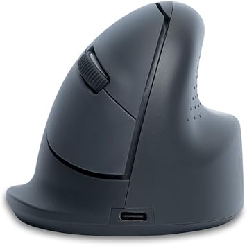 R-Go HE Basic Ergonomic Mouse, Wireless Bluetooth 5.0, Rechargeable, Vertical Design, 1600DPI and 3 Buttons, Prevents Tennis Elbow/RSI Arm, for Windows/Mac - Black