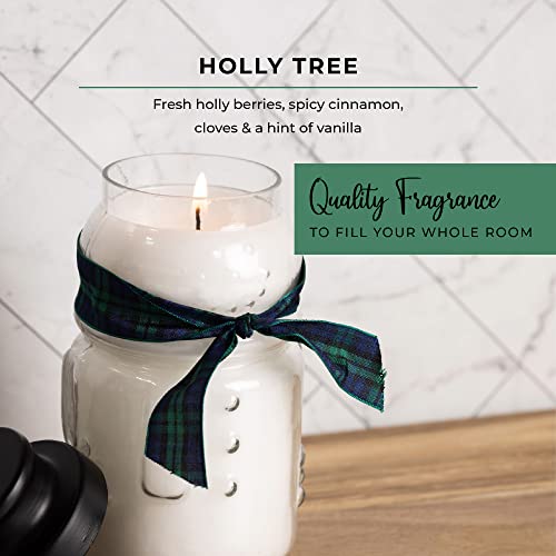 A Cheerful Giver Holly Tree Snowman Jar Candle For Christmas Decor Holiday Candles - Christmas Candles For Home - Scented Candles - 30Oz #TOP1