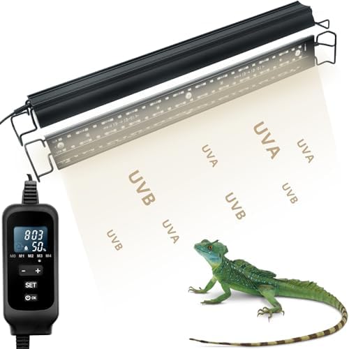 MECESOR 14W UVB Reptile Lighting Combo Kit with Timer and