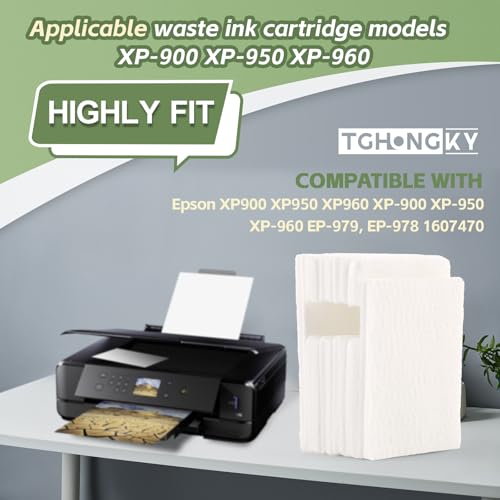 TGHongKy 2 Packungen Drucker tintenkissen für Epson XP900 XP950 XP960/XP-900 XP-950 XP-960 EP-979, EP-978 1607470 Abfall-Tintenpad Replace