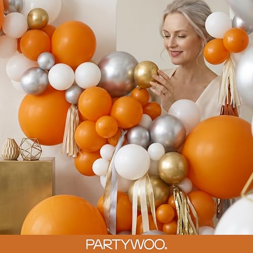 PartyWoo Burnt Orange Balloons 120pcs Different Sizes of 18 12 10 5 Inch Terracotta Rust Fall Color Autumn Boho Balloon Arch Kit Garland for Thanksgiving Halloween Fall Party Decorations Orange-F53 by PartyWoo - Image 9