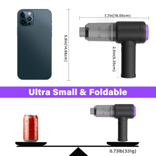 Meudeen 14500 Pa Computer Vacuum Cleaner Mini & 110000RPM Compressed Air Duster for Keyboard Cleaning Cordless Canned Air Powerful Energy Efficient