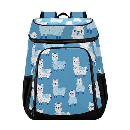 Alpaca Blue Cooler Backpack Cooler Insulated Leak Proof Lunch Backpack 36 Cans Waterproof Soft for Men Women Picnic Hiking Camping Beach