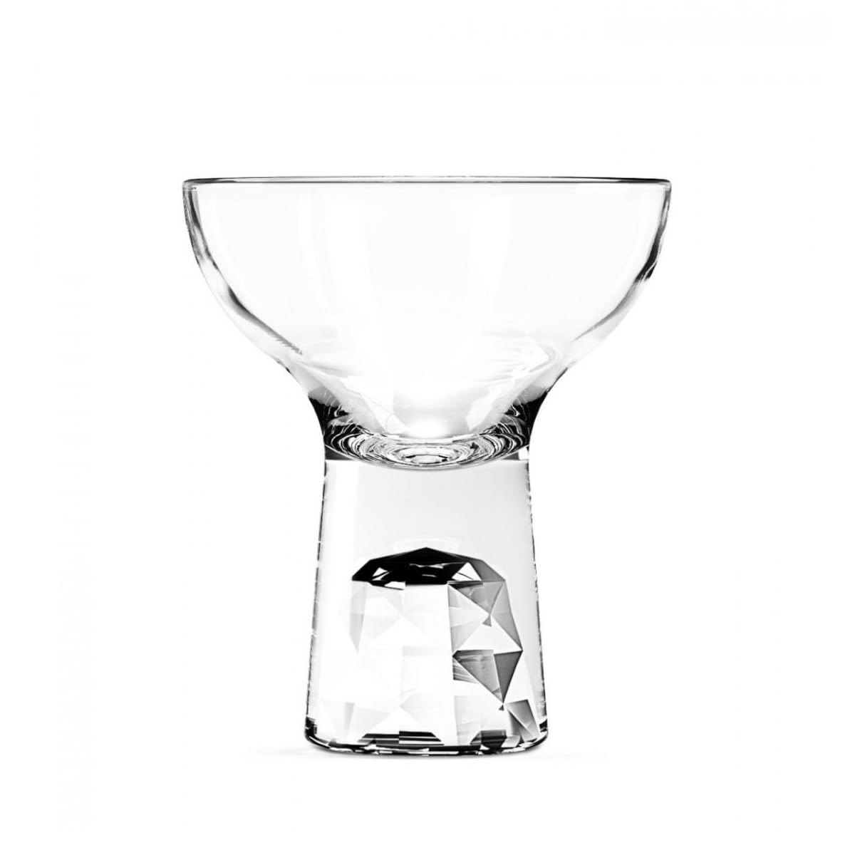 PEGANE Lot de 6 à cocktails apéritifs verrines ou desserts,Verre Transparent avec pied facetté 14cl - Dimension : 8.5x10cm