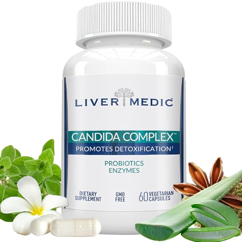Liver Medic Candida Complex Oregano Oil, Digestive Enzymes, Candida Cleanse, Non-GMO Probiotic