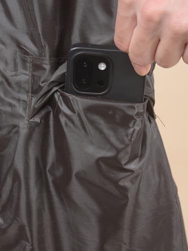 Image of Dollar Men's Waterproof PVC Raincoat Set | Zipper & Button Closure | Hood & Pocket | Full Sleeve Jacket Pant Rainwear Suit | Lightweight Leakproof Rain Protection for Outdoor, Biking, Riding