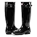 HUNTER Women's Original Tall Rain Boot,Black Gloss,9 B(M) US