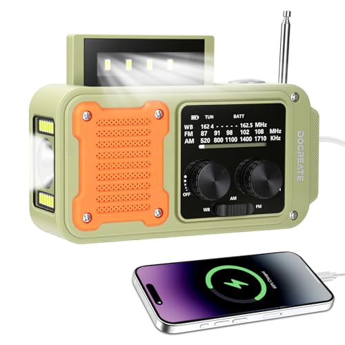 diymore DC 5V 2A 7-in-1 Radio di Emergenza Multifunzionale AM/FM