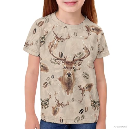Image of Renewold Kids Novelty T-Shirt for Girls Boys Short Sleeve Crewneck Summer Tee Soft Breathable Graphic Shirt for Age 2-16