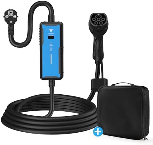 Nemix Typ 2 Ladekabel 5m - E-Auto Ladekabel Mit Display & Schuko-Stecker