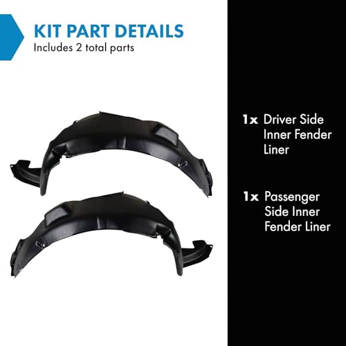 Image of TRQ Inner Fender Liner Set Compatible with 2010-2013 Kia Forte Koup KI1248118 KI1249118