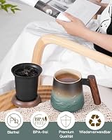 ZENS Teetasse mit Deckel und Sieb, 430ml Losen Teebecher mit Sieb,Blau – Ansicht 2